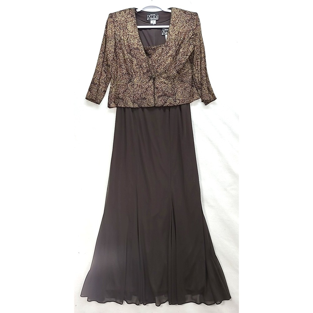 Petite Alex Evenings 6P Maxi Gown w Bandelero Mother of the Bride